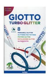 Giotto - Canetas de Feltro Turbo Glitter x8