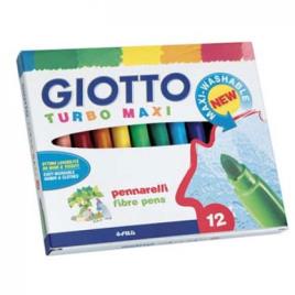 Marcador Giotto Turbo Maxi Lavável Com 12 Unidades