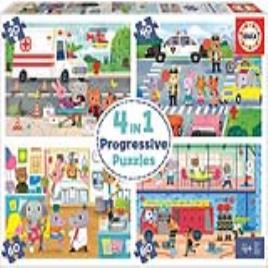 Puzzle Educa 20-40-60-80 animais (48 pcs)