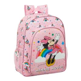 Mochila Escolar 38cm adap trolley Minnie Rainbow
