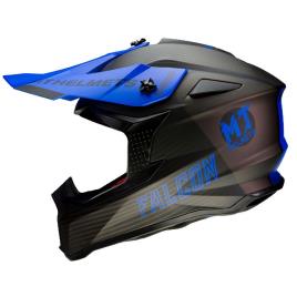 Mt Helmets Capacete Motocross Falcon System XS Matt Blue