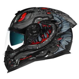 Capacete Integral Sx.100r Abisal XL Black / Red Matte