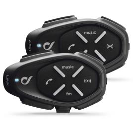 Interphone Cellularline Double Kit Intercom Link One Size Black