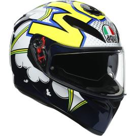 Capacete Integral K3 Sv Multi Mplk S Bubble Blue / White / Yellow Fluo