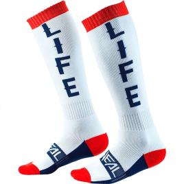 Meias Pro Mx Moto Life One Size White / Red / Blue
