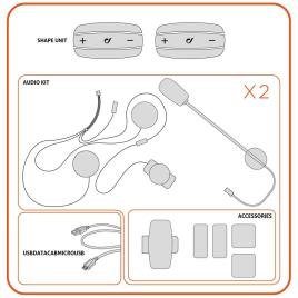 Interphone Cellularline Double Kit Intercom Shape One Size Black