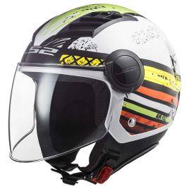 Capacete Jet Of562 Airflow Ronnie XL Gloss White / Green