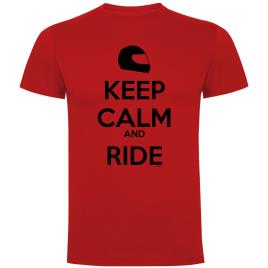 Camiseta De Manga Curta Keep Calm And Ride 3XL Red