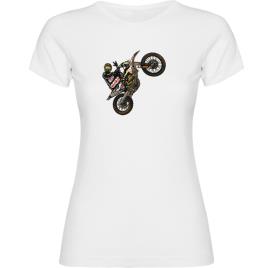 Camiseta De Manga Curta Motocross XL White