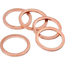 Copper Sealing Rings Set Of 5 M16 Golden