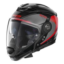 Nolan Capacete Conversivel N70-2 Gt Lakota N-com L Metal Black / Grey / Red