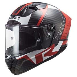 Ls2 Carbon Racing Ff805 Thunder 1 Cheio Enfrentar Capacete L Gloss Red / White