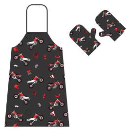 Avental E Luva De Forno Mx One Size Grey / Black / Red