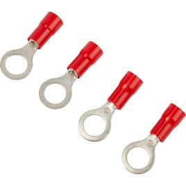 Hi Q Tools M6 Ring Set For Battery Poles 0.5-1.5 Mm2 4 Units One Size Red