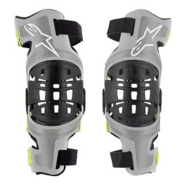 Alpinestars Bionic 7 Knee Brace Set S Silver Yellow Fluo