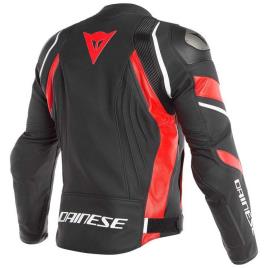 Dainese Casaco Avro 4 Leather 64 Matte Black / Lava Red / White