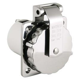 Marinco Plugue Com Sistema De Travamento Fácil 16 A / 230 V Stainless Steel Inlet