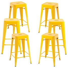 Pack 6 Bancos Torix Baixos - Amarelo