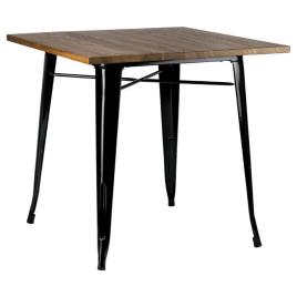 Mesa Torix Quadrada Madeira Natural 80 cm - Preto