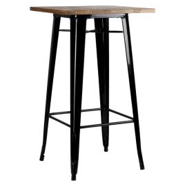 Mesa Torix Alta Madeira Natural 60 cm - Preto