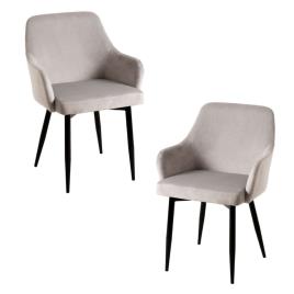 Pack 2 Cadeiras Puan Veludo - Cinza