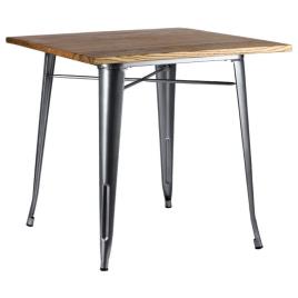 Mesa Torix Quadrada Madeira Natural 80 cm - Cinza