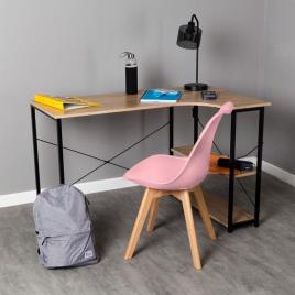 Conjunto Secretária Estik e Cadeira Synk Basic - Rosa