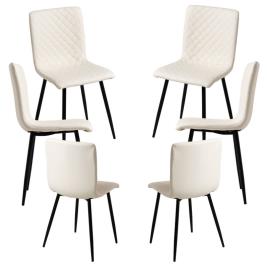 Pack 6 Cadeiras Rom Couro Sintético - Branco