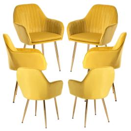 Pack 6 Cadeiras Chic Golden - Amarelo