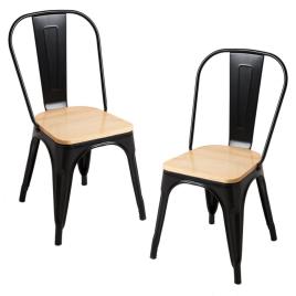 Pack 2 Cadeiras Torix Madeira Natural - Preto mate