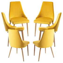 Pack 6 Cadeiras Stoik Wood - Amarelo