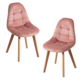 Pack 2 Cadeiras Kelen Veludo - Rosa
