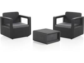 Conjunto de Refeição para Jardim  6125469 Preto (Resina - 72 x 64 x 72 cm)