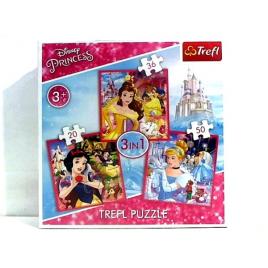 Puzzle 3 em 1 - Princesas 