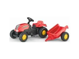 Conjunto de Trator ROLLYTOYS Kid com Atrelado Vermelho