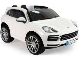 Carro INJUSA Bateria Porsche Cayenne S com Luz e Som (134 x 81,5 x 58 cm - Branco)