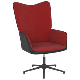 Cadeira de descanso PVC e veludo vermelho tinto