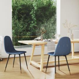 Cadeiras de jantar 2 pcs tecido azul