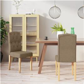 vidaXL Cadeiras de jantar 2 pcs tecido cinzento-acastanhado