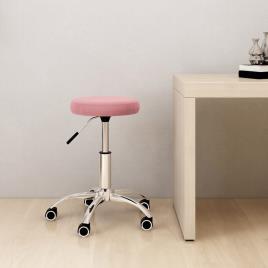 Cadeira de escritório giratória veludo rosa