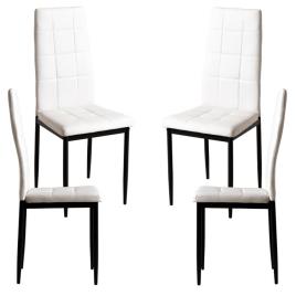Pack 4 Cadeiras Lan Couro Sintético - Branco