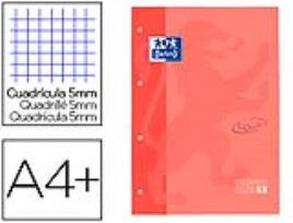 Recarga Color 1 Oxford Din A4+ 80 Folhas 90 Gr Quadricula 5 mm Capa Suave 4 Furos Coral Touch