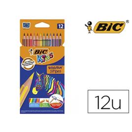 Lápis de Cor Bic Evolution Stripes 12 Cores Sortidas