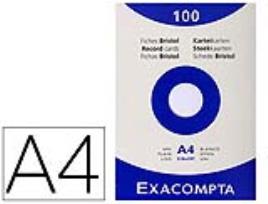 Fichas em Cartolina Exacompta A4 Brancas 205 Gr Embalagem de 100 Unidades