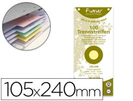 Separador Exacompta Cartolina Reciclado (100 Separadores) 105X240 c/Furos Cores Sortidas