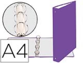 Pasta Arquivo Lombada 40mm A4 4 anéis Cartão Forrado Roxo 