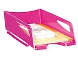 Tabuleiro de Secretaria Cep Maxi de Grande Capacidade 386X270X115 mm Plastico Rosa