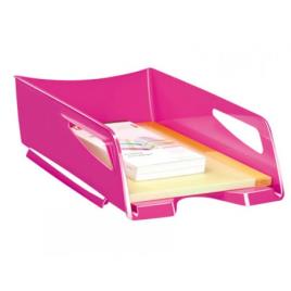Tabuleiro de secretária em plástico Maxi 386x270x115mm Rosa