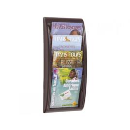 Expositor de Parede 4 Compartimentos Mono Bloco Preto 650x290x95mm