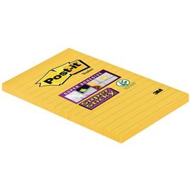 Post-it Bloco Pautadas Super Sticky 102 x 152 mm, Amarelo Ultra, Pack 6, 75 folhas